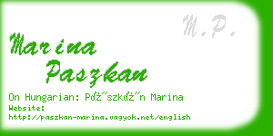 marina paszkan business card